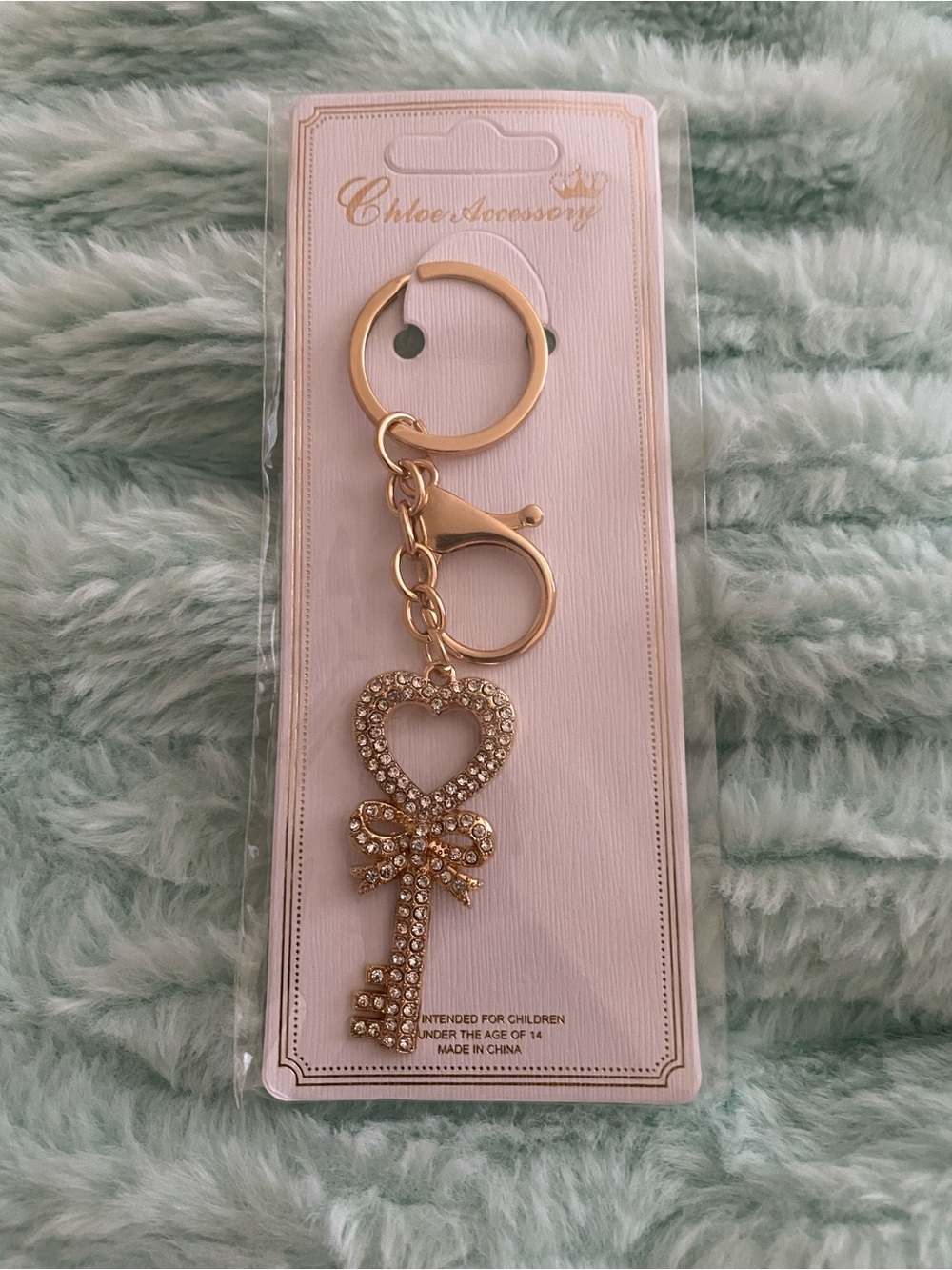 Chloe Gold-Tone Rhinestone Heart Key & Card Holder